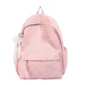 Joli sac à dos rose style japonais avec motif de cœur pour filles, grand cartable d'école. - Rose