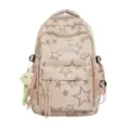 Cute Japanese style star print pink school backpack for students, large capacity, lightweight and sweet. - Without Pendant / Pink