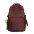 Maroon star print school backpack large capacity lightweight casual daypack for students - Without Pendant / Red