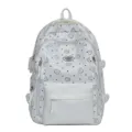 Weißer süßer Wolken-Print großer Kapazität Schulrucksack mit vielen Taschen für Schüler. - Ohne Anhänger / Weiß