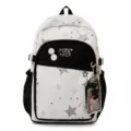 Japanese college style cute star contrast color nylon large capacity school backpack - Single Bag / Black