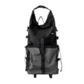 Grande zaino sportivo da esterno con tasca a quadri, elegante borsa da viaggio per trekking. - Nero