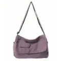 Lässige lila Canvas Umhängetasche vintage Schultertasche für Damen im täglichen Pendeln - Gewaschene Umhängetasche / Lila