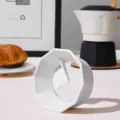 White multi-sided coffee dosing funnel powder ring for moka pot espresso accessories tool - Multilateral Style (Universal) / White