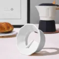 White Petal Style Coffee Powder Distributor Ring for Moka Pot Espresso Accessory - Lace Edge Style (Universal) / White