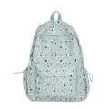 Cute star print lightweight student school backpack, large capacity casual daypack for use. - L / Green