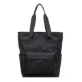 Borsa tote minimalista di grande capacità da donna, versatile borsa a spalla in tela per il lavoro. - Nero