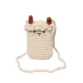 Handmade crochet cute animal phone bag detail, soft wool knit crossbody bag for women kids. - Little Sheep