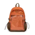 Zaino trasparente a pois arancione zainetto scolastico casual carino borsa giornaliera. - arancio-rosso