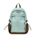 Zaino per studenti a pois carino grande capacità borsa scolastica casual verde menta - Verde
