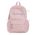 Süßer rosa Pünktchen Schulrucksack für Mädchen stylischer japanischer Campus Buchrucksack - Groß (Ohne Anhänger) / Rosa