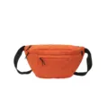 Orangene gewebte Nylon Brusttasche Detailansicht mit Gitterstruktur und Reißverschluss. - Orangerot