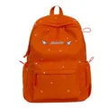 Oranger Pünktchen Rucksack süße Schultasche Freizeit Daypack für Mädchen im Alltag - Groß (Ohne Anhänger) / Orangerot