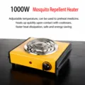 Plaque chauffante électrique 1000W mini réchaud pour chauffer café laboratoire portable - Fiche UE 2 broches / Jaune