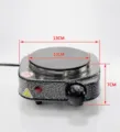 Compacte elektrische kookplaat van 500W voor laboratorium met instelbare temperatuurknop. - Zilverijs
