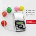 Mini digital pocket scale with 0.01g high precision, clear cover and stainless steel pan. - 0.01g-200g / Silver