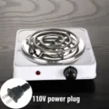 1000W Plaque Chauffante Électrique Mini Brûleur Poêle Prise US 110V Cuisine Neuf - Prise US 110V / Blanc