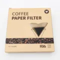 Papier filtre à café en forme de V en pulpe de bois 1-2 tasses filtre goutte à goutte boîte - Filtres à café V01 blancs (Lot de 50)