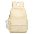 Detaillierter Rucksack mit Pünktchenmuster, Spitzenrüsche und hübschem Schleifenanhänger. - Ohne Anhänger / Gelb