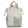 Japanese style minimalist color-block large capacity diaper backpack travel storage bag - Green
