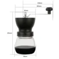 Manual coffee grinder with ceramic burr and glass jar, adjustable bean mill 181mm - Single Jar Grinder Regular Style