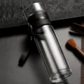 Bouteille de Thé en Verre Double Paroi avec Filtre Inox Noir pour Bureau Cadeau Idéal - Épaissi / Style Infuseur Standard / Noir