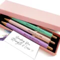 3-piece metal ballpoint pen gift set in pink box with inspirational quotes and greeting card. - Get Well Soon(Style 8)