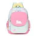Cute color block kids backpack for girls kindergarten student sweet aesthetic school bag - Rose Red
