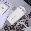 Tasse à café isotherme en acier inoxydable blanc avec design de voyage sous vide pour le bureau. - 380ml / Blanc