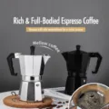 Classic octagonal aluminum moka pot for rich espresso and coffee brewing at home daily. - Thickened 3-Cup 150ml / Black