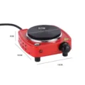 Mini 500W electric hot plate stove for coffee mocha pot and wax melting base, red compact design. - Red / EU Plug 220V