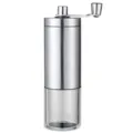 Stainless steel manual coffee grinder close up view with portable hand crank design. - Stainless Steel Classic