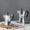 Kafetiera Moka Aluminiou Italiki Espresso gia Estia Kouzinas Klasiko Set 2 Temaxia - Νο 3 - 150 ml / Ασημί