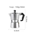 Aluminum octagonal moka pot 1 cup espresso maker for home and outdoor coffee brewing 6cm - Aluminum Moka Pot - 1 Cup (50ml)
