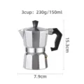 Aluminum Moka Pot 3 Cup Italian Espresso Maker Classic Octagonal Coffee Maker Home Office - Aluminum Moka Pot - 3 Cups (150ml)