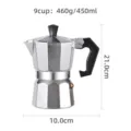 Aluminum moka pot 9 cup espresso maker classic octagonal coffee percolator for home office. - Aluminum Moka Pot - 9 Cups (450ml)