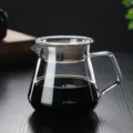 High borosilicate heat-resistant glass pour-over coffee maker pot with filter scale - 450ml Transparent Square Handle Mug