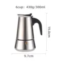 Stainless steel moka pot 6 cup espresso maker stove top coffee pot 300ml capacity - Stainless Steel Style, 6 Cups, 300mL