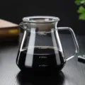 Borosilicate glass heat resistant pour over coffee server pot with volume scale 600ml - 600ml Transparent Glass with Square Handle