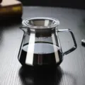 Clear glass pour-over coffee maker 450ml heat-resistant server pot with dripper filter. - 450ml Smokey Grey Glass with Square Handle