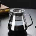 Heat-resistant glass pour-over coffee pot server with capacity scale marks, clear design. - 600ml Smokey Grey Glass with Square Handle