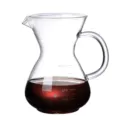 Hitzebeständige Glas Kaffeekanne Handfilter Kaffebereiter mit Skala Borosilikatglas 400ml - 400-ml-Becher (bauchig) mit halbrundem Griff