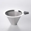 Edelstahl Kaffeefilter Drip Kaffeebereiter Kegel Filtertüte Wiederverwendbar mit Griff - Universelles Netz