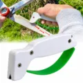 Handheld portable sharpener for outdoor tools, scissors, and knives with ergonomic white green design. - Handheld Sharpener