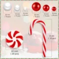 Christmas vase filler pearls and candy decorations set, festive red and white ornaments. - Christmas Vase Filler Set