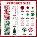 Christmas vase filler pearls and candy decorations size chart showing item dimensions. - Christmas Decor Set