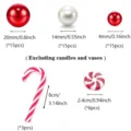Christmas vase filler pearls and candy decorations set, assorted sizes for holiday home party decor. - Style 1 Without Water Beads / Red