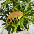 Ornement de pot de plante caméléon doré, piquet de jardin en animal métallique pour la décoration. - Lézard