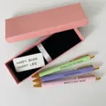3-piece metal ballpoint pen gift set with glitter finish, creative present for graduation. - BOSS