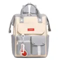 Casual colorblock multi-functional backpack with large capacity and multi pockets for daily use. - Light Gray